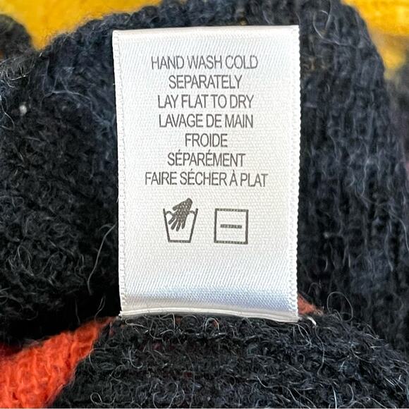 Wildfox Mirage Black Rainbow Striped Alpaca Wool Oversized Pullover Sweater - S - Picture 11 of 12